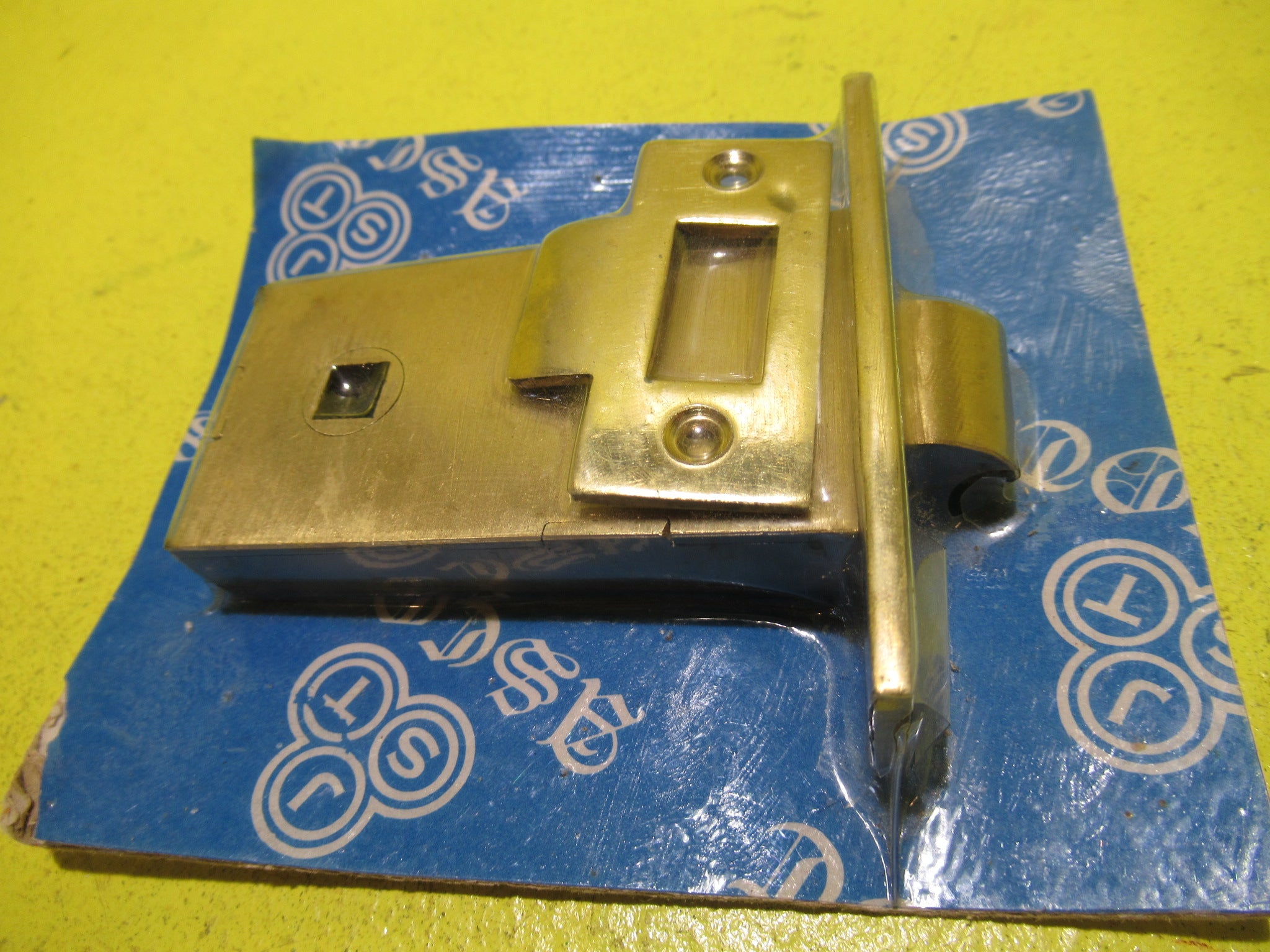 Brass Latch Mortice Lock with Striker. Plate 80L x 25W Body 42H x