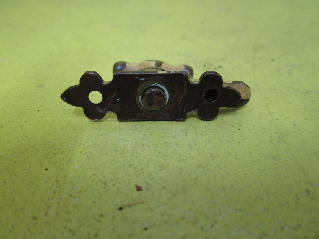 Copper Ornate Tiny Thumb Turn - No Fastener Knob 12L x 54W x 23H/Plate 40L x 10W/Lever 28L