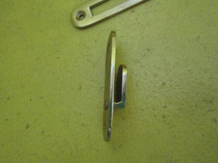 Oval Cupboard Catch -Polished Brass Knob 30-17D x 38H/Lever 45L/Plate and Fastener 58L x 18W