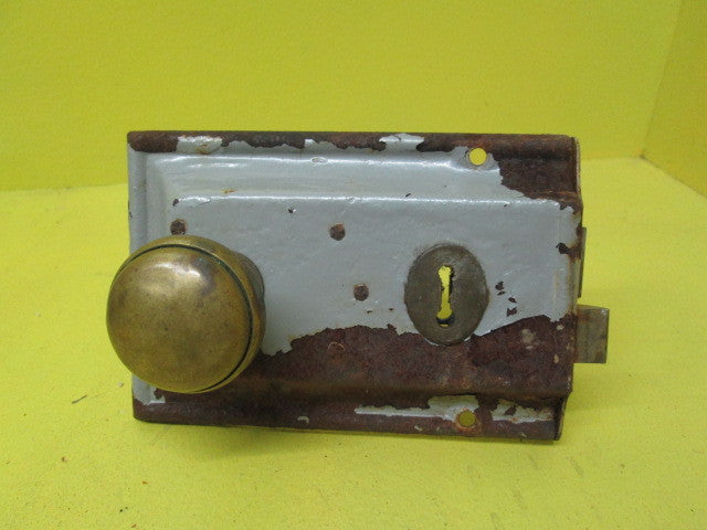 Vintage Rim Lock with 110 Axial & Brass Knob Handle