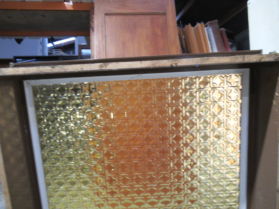 1 Lite Opening Brown/White Aluminum Window with Amber Cross Pattern Glass 1000H x 800W x 170D