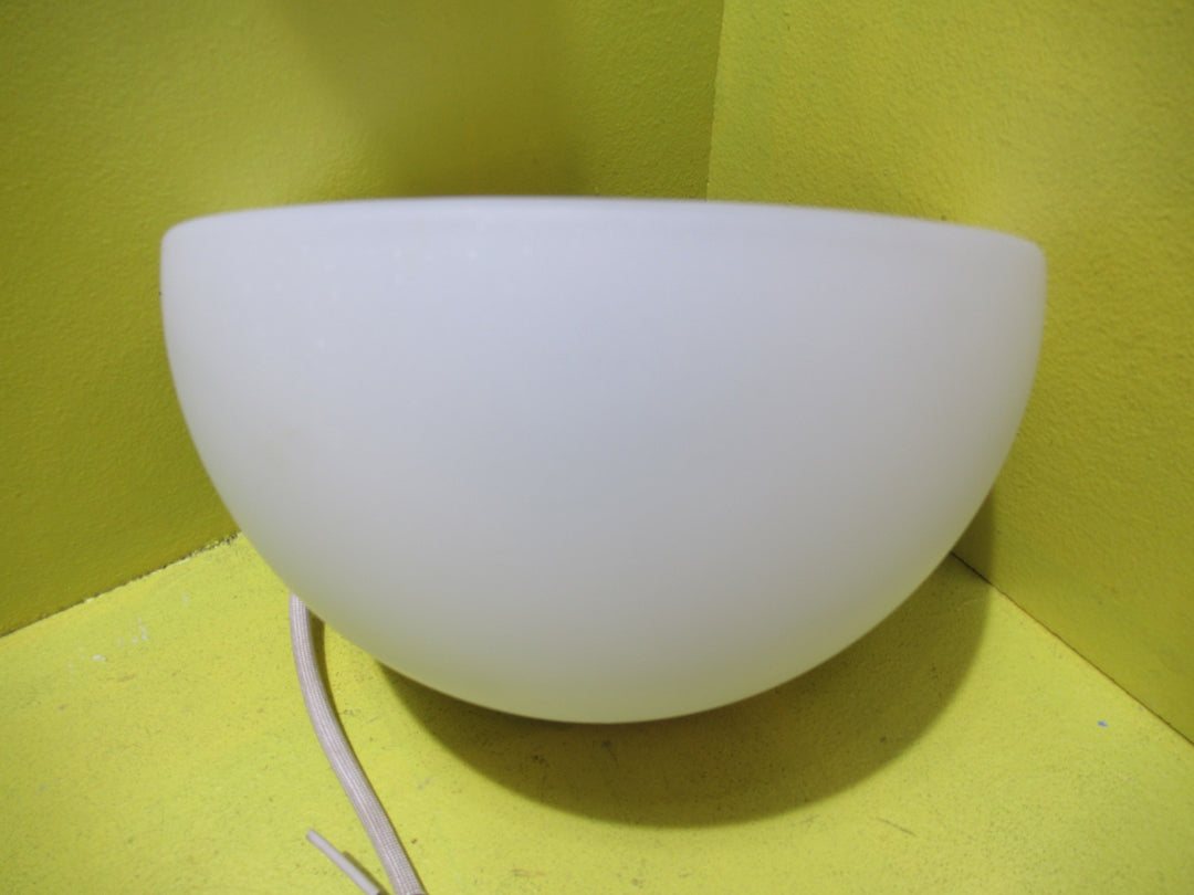 White Porcelain Base with Frosted Shade Light Fitting   225L x 150H x 150D