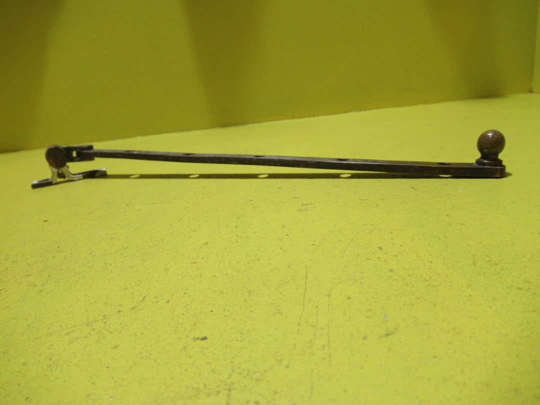 Ball End Brass Casement stay with 2 hole Rectangle Plate   280L x 10W
