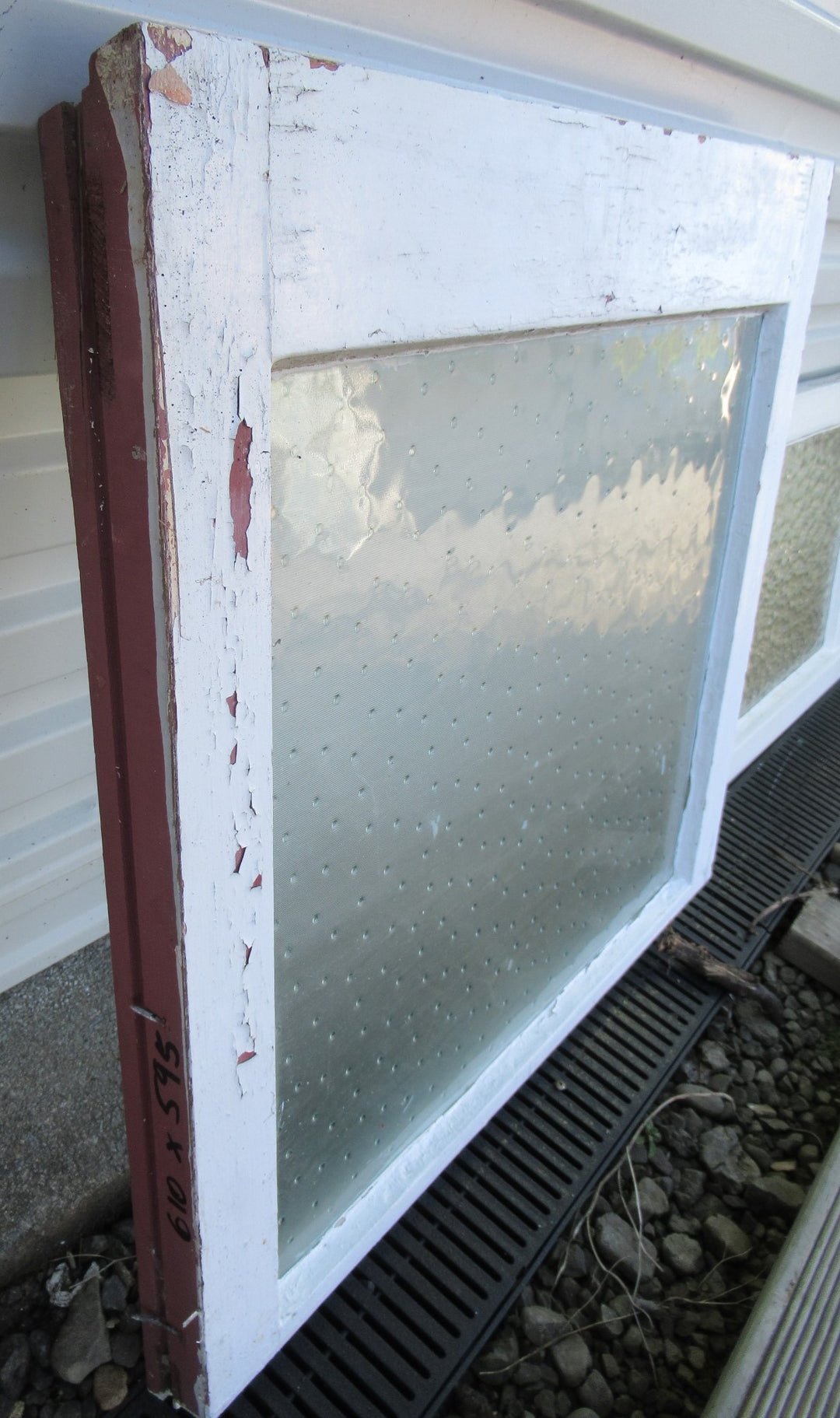 1 lite Central Fanlite Sash with Antique Star Glass   610L  x 595W