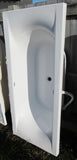 White Athena Acrylic Central Drain Bath   1670L x 750W x 450D