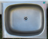 Rounded Stainless Steel Tub with Central Drain (CT)   230H x 560W x 460D