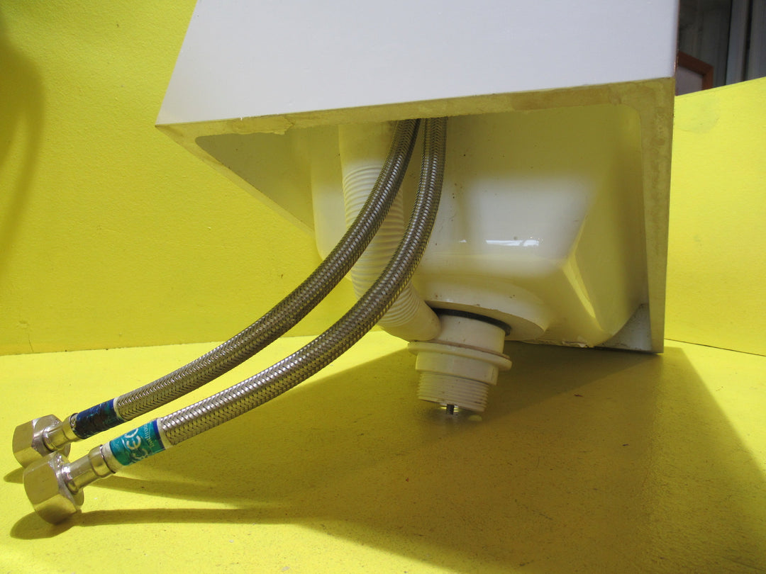 White Narrow Bathroom Basin  500L x 250W x 220D with Tap 370D