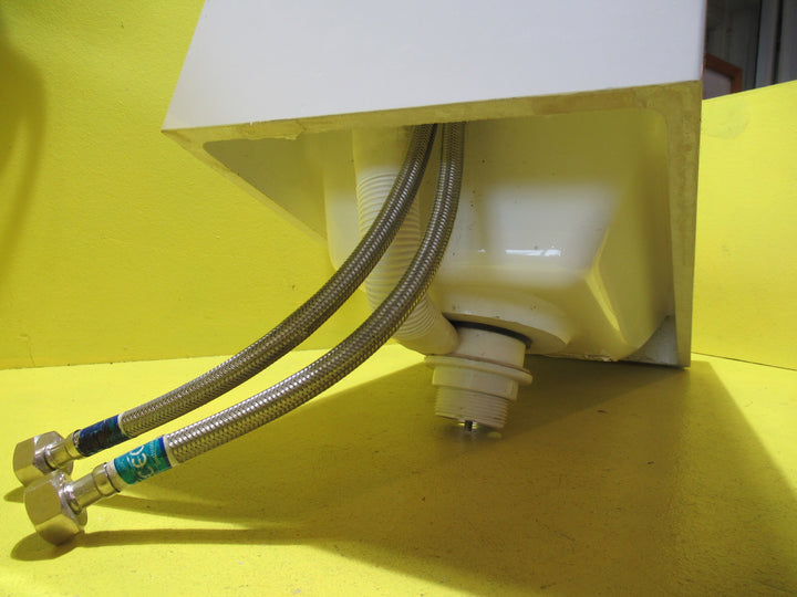 White Narrow Bathroom Basin  500L x 250W x 220D with Tap 370D