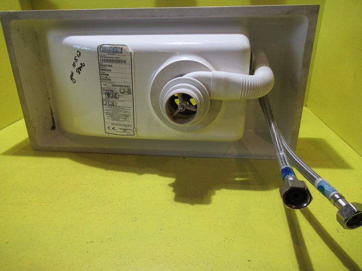 White Narrow Bathroom Basin  500L x 250W x 220D with Tap 370D