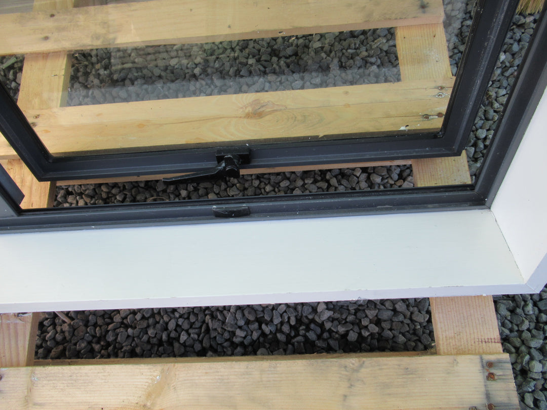 Grey Aluminium 2 Lite Single Opening Window with Clear Glass   1200H x 1200W