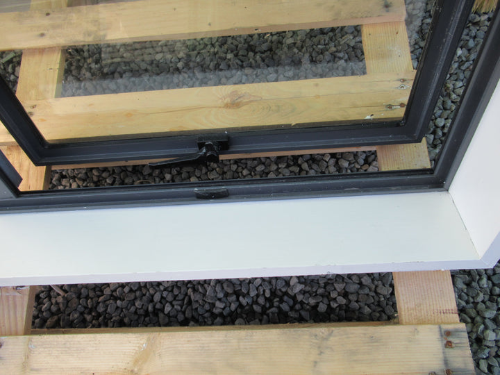 Grey Aluminium 2 Lite Single Opening Window with Clear Glass   1200H x 1200W