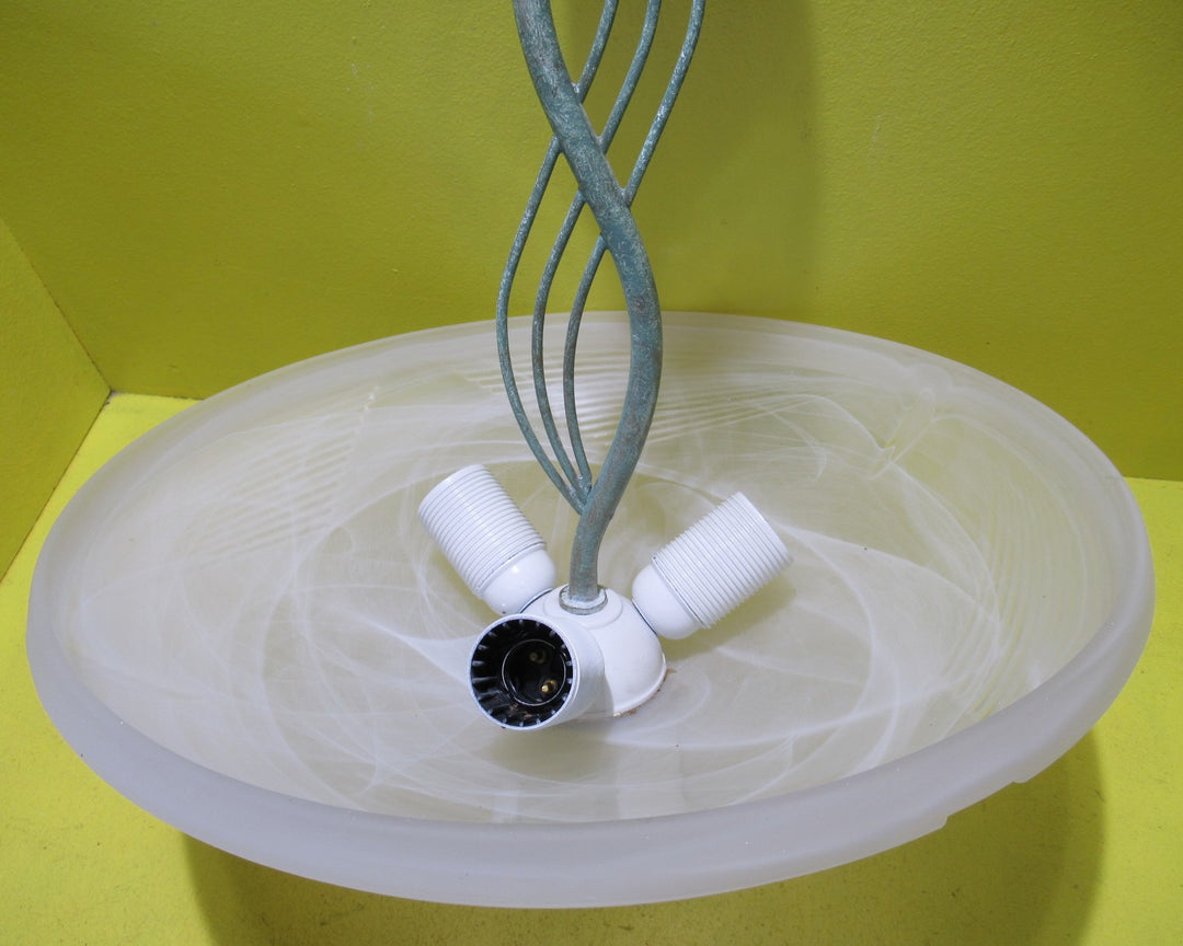 Reproduction Art Deco 3 Bulb Pendant Light   650H x 450Dia