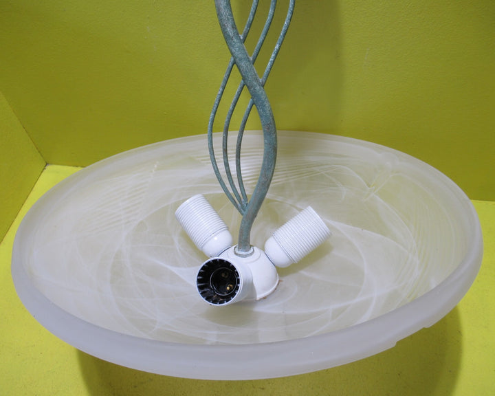 Reproduction Art Deco 3 Bulb Pendant Light   650H x 450Dia