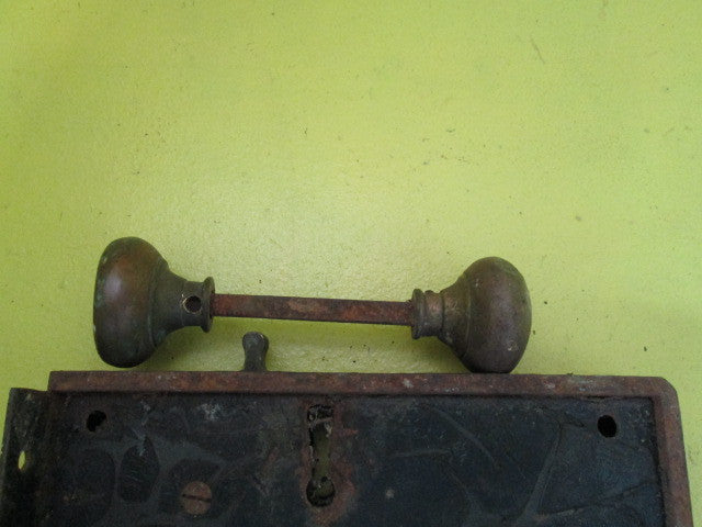 Vintage J A Carpenter Heavy Rim Lock with Handle