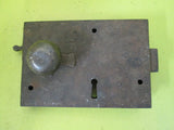 Victorian Steel Case Rim Lock with Pull Knob