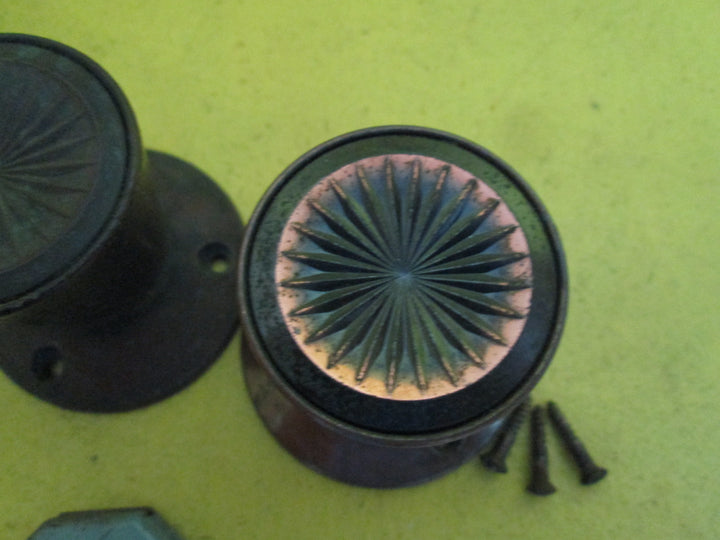 Bronze Effect Conical Knob with Mortice, Key Hole Covers & Key 47-65D x 60H Mortice 150L x 20H x 80D