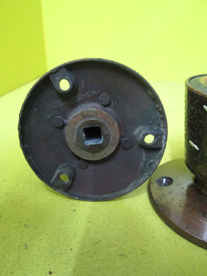 Bronze Effect Conical Knob with Mortice, Key Hole Covers & Key 47-65D x 60H Mortice 150L x 20H x 80D