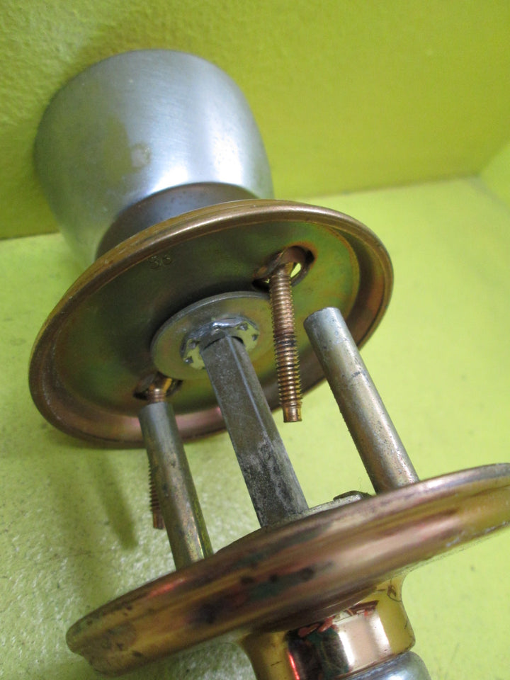 Conical Brush Chrome & Copper Effect Knob Handle and Mortice 48D  x 60H/65L x 30W/70 Axial