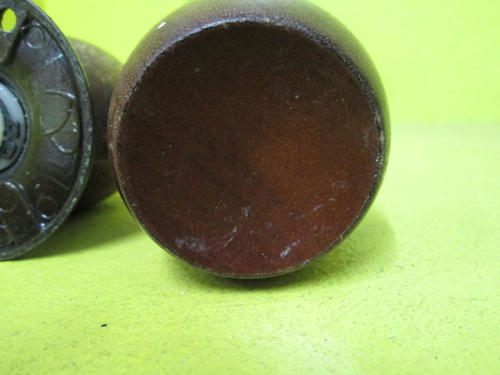 Sylvan Wooden Knob Handle with Brown Rose and Mortice 55-62D x 60J/Mortice 58L x 25W x 72Axail