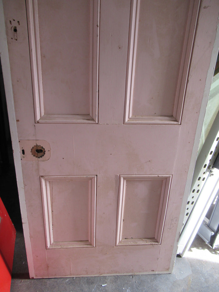 4 Panel Native Timber Statesman Door with Missing Moldings.  (CT)   2020H x 810W x 40D