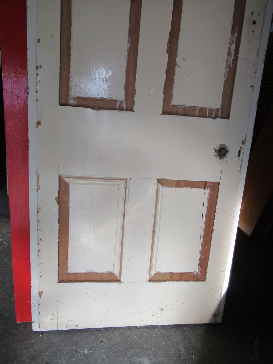 4 Panel Native Timber Statesman Door with Missing Moldings.  (CT)   2020H x 810W x 40D
