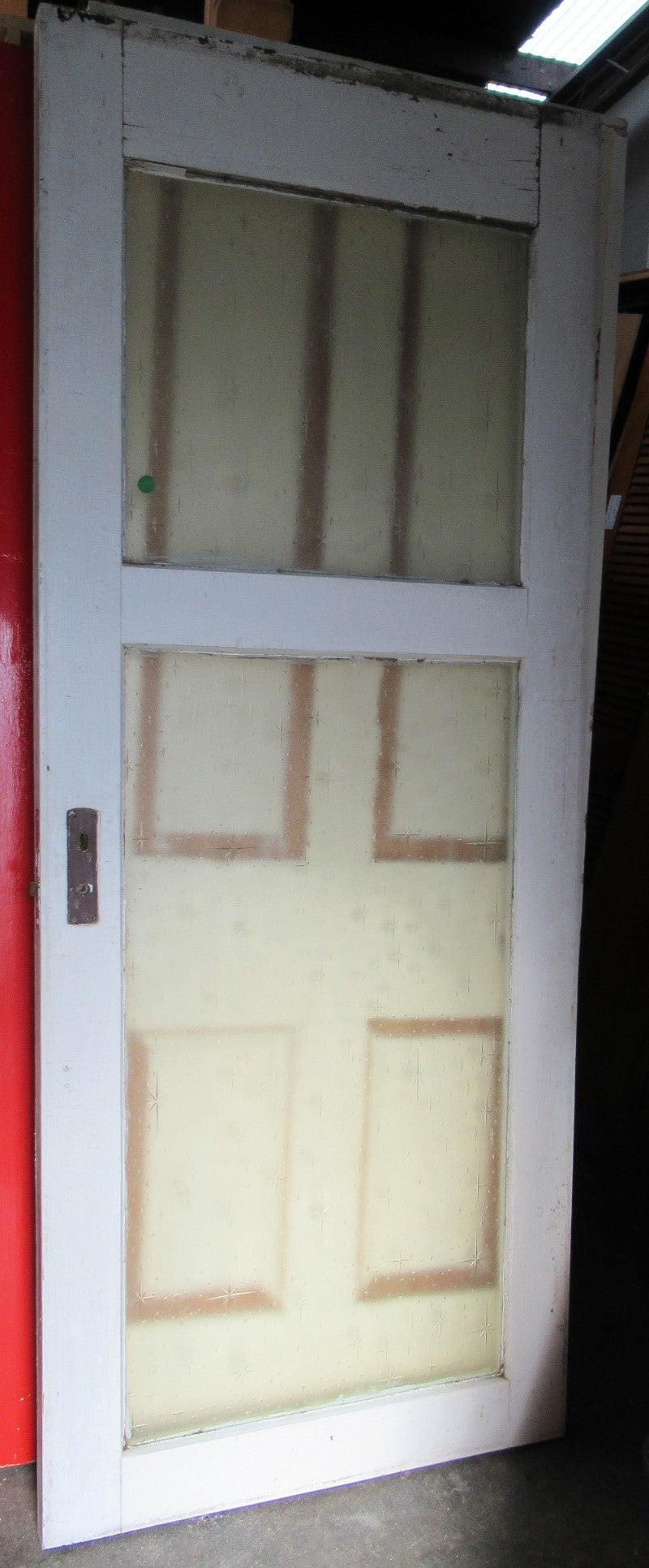 Paint Finish 2 Lite Native Timber & Star Burst Glass Entrance Door (CT)  1990H x 805W x 40D