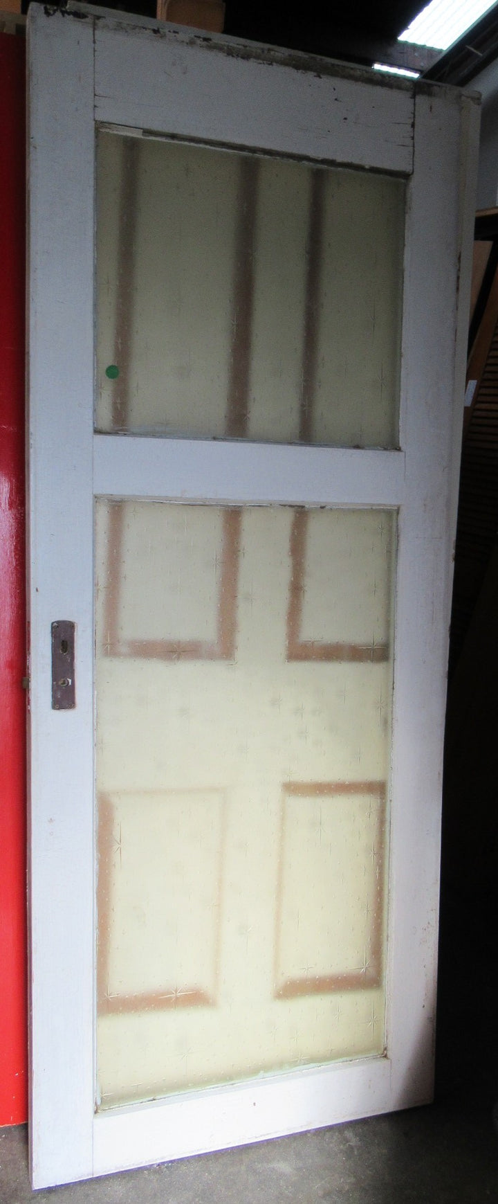 Paint Finish 2 Lite Native Timber & Star Burst Glass Entrance Door (CT)  1990H x 805W x 40D
