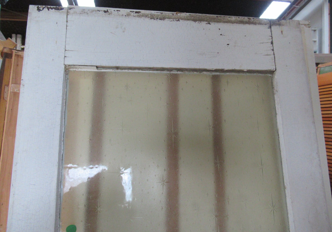 Paint Finish 2 Lite Native Timber & Star Burst Glass Entrance Door (CT)  1990H x 805W x 40D