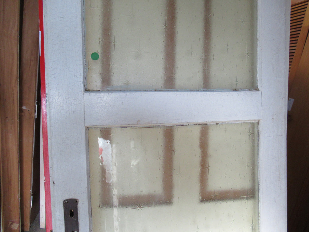 Paint Finish 2 Lite Native Timber & Star Burst Glass Entrance Door (CT)  1990H x 805W x 40D