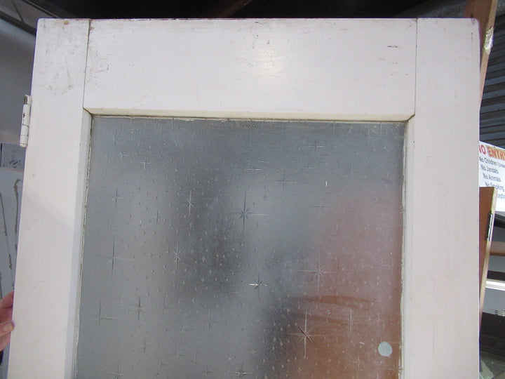 Paint Finish 2 Lite Native Timber & Star Burst Glass Entrance Door (CT)  1990H x 805W x 40D