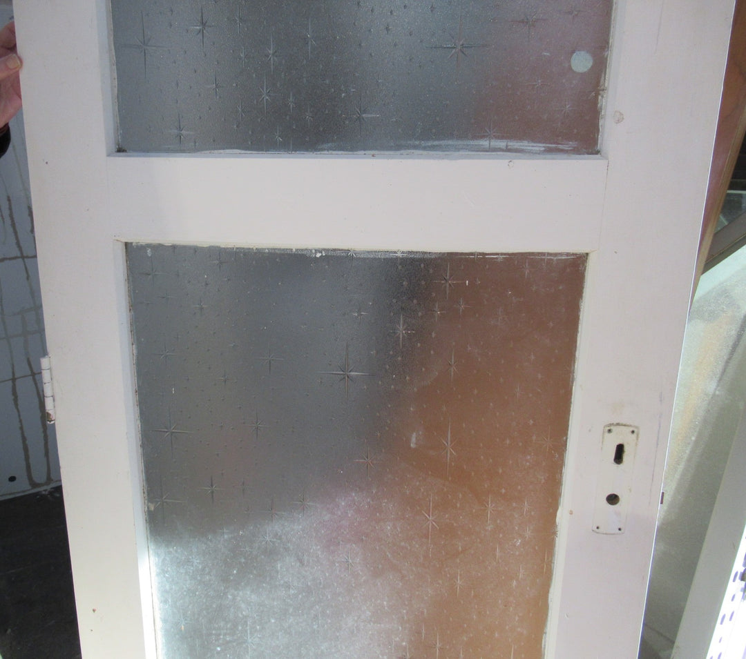 Paint Finish 2 Lite Native Timber & Star Burst Glass Entrance Door (CT)  1990H x 805W x 40D