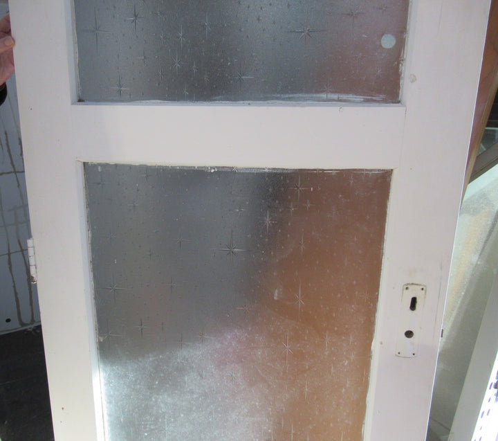 Paint Finish 2 Lite Native Timber & Star Burst Glass Entrance Door (CT)  1990H x 805W x 40D