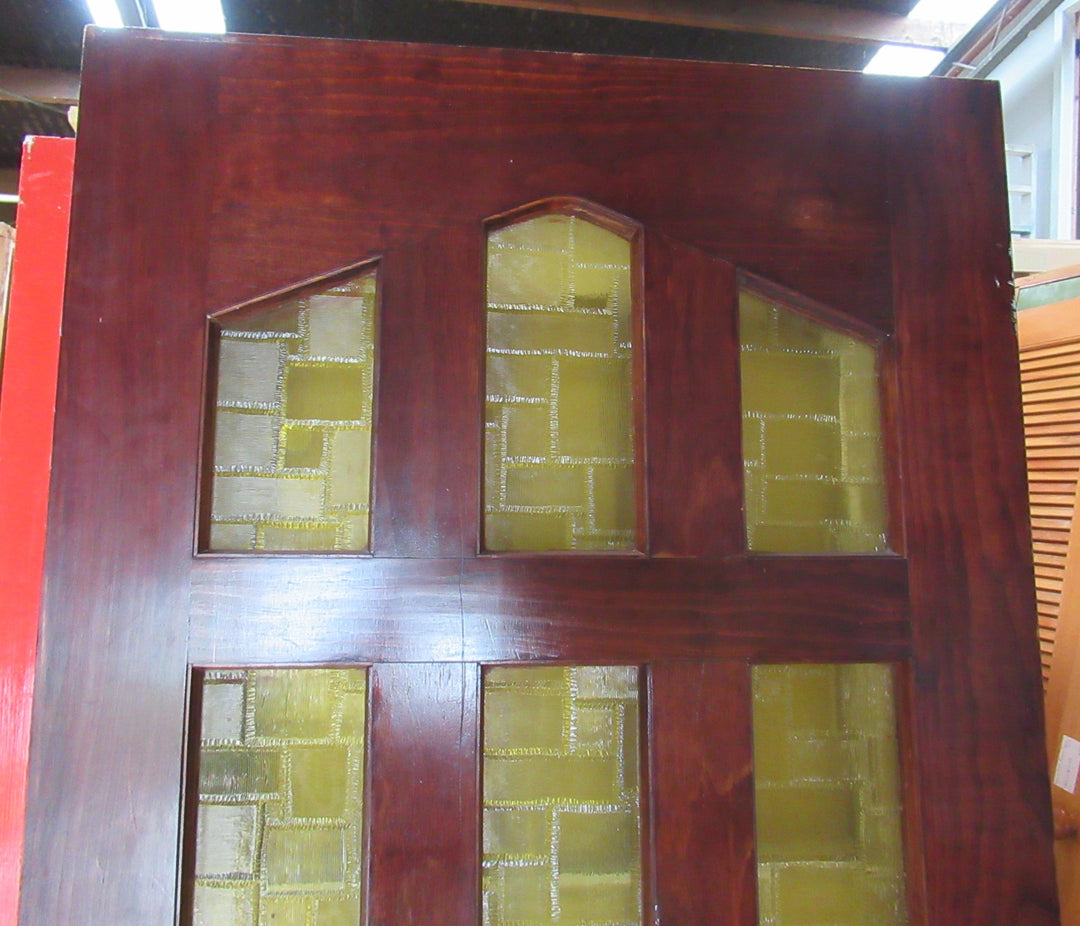 Arts & Crafts Heart Rimu 6 Lite/3 Panel Door  (CT)   1980H x 760W x 40D