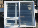 White 3 Lite Aluminium Window with 1 Lite Opening 1400H x 1600W x 140D