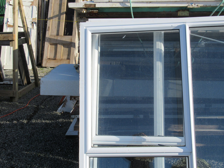 White 3 Lite Aluminium Window with 1 Lite Opening 1400H x 1600W x 140D