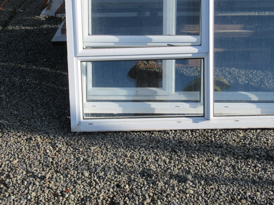 White 3 Lite Aluminium Window with 1 Lite Opening 1400H x 1600W x 140D