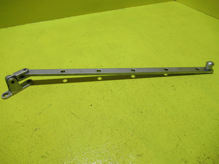 Ribbed Vortex Brushed Chrome Casement Stay with Oval Ends   360L x 13W