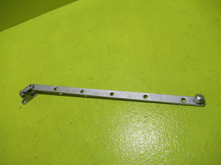 Ribbed Vortex Brushed Chrome Casement Stay with Oval Ends   360L x 13W