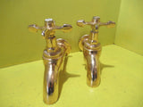 Brass Modern Bath Taps with Porcelain Hot & Cold Caps 25BSP