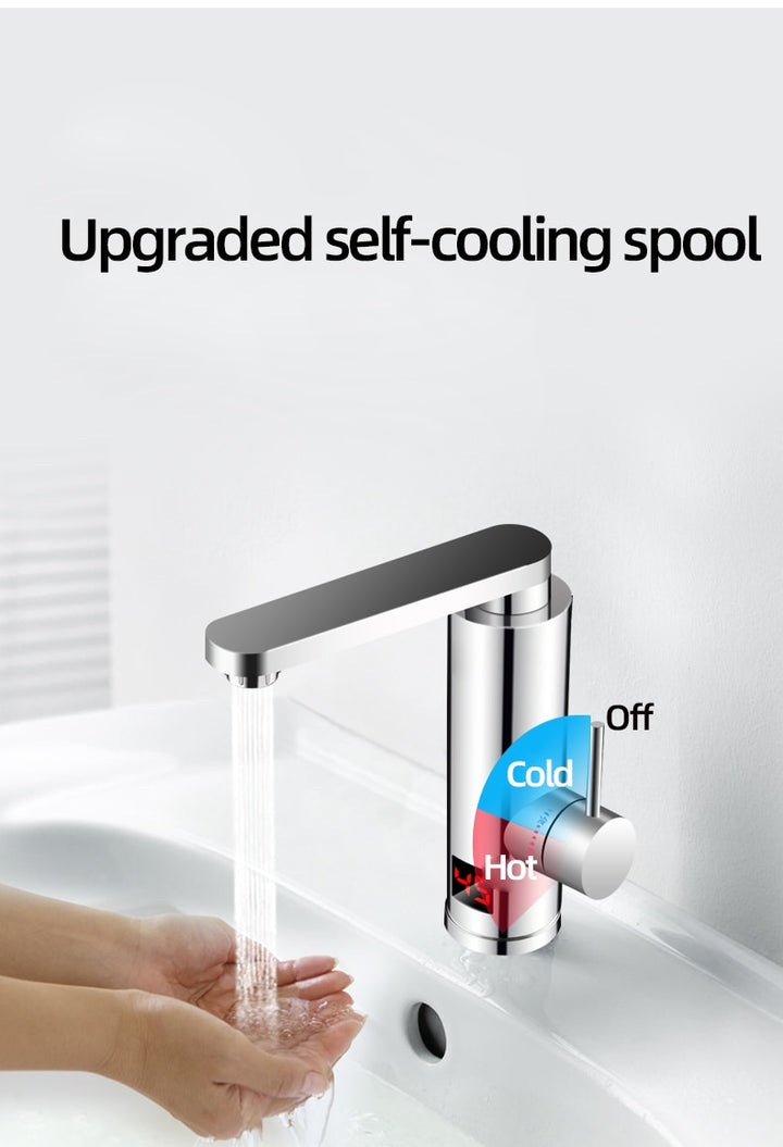 Kitchen Instant Electric Hot Water Heater  Led Faucet Luxurious  3 Seconds Fast