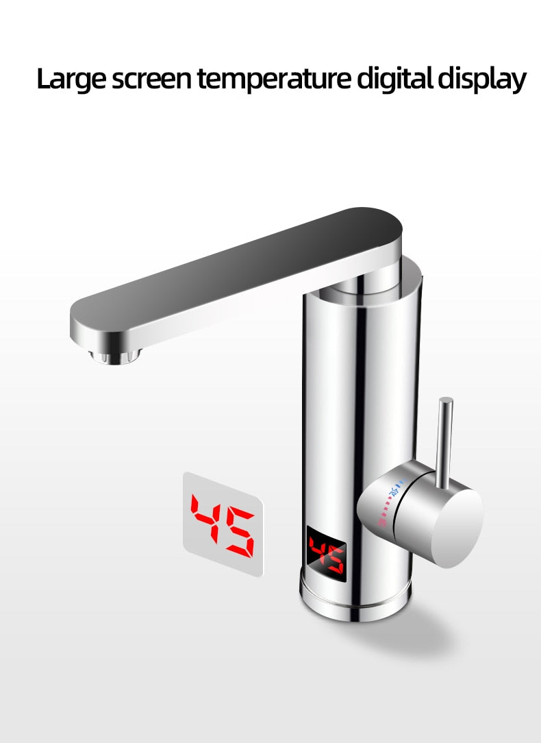 Kitchen Instant Electric Hot Water Heater  Led Faucet Luxurious  3 Seconds Fast