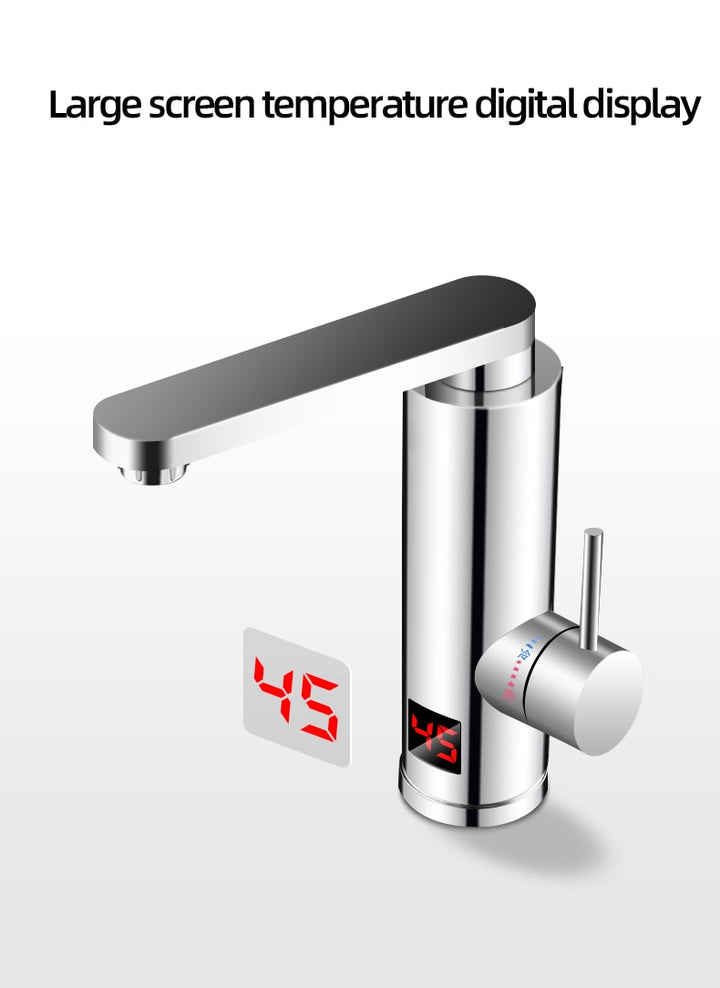 Kitchen Instant Electric Hot Water Heater  Led Faucet Luxurious  3 Seconds Fast