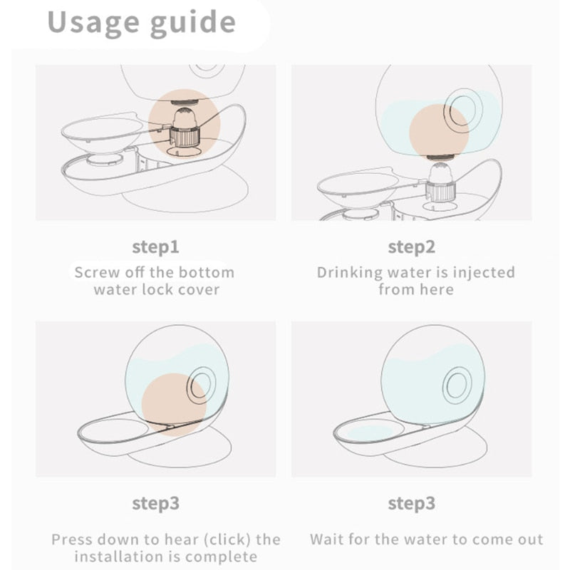 Snails Bubble Automatic Cat/Dog Water Bowl Fountain Dispenser  Drinking Bowl