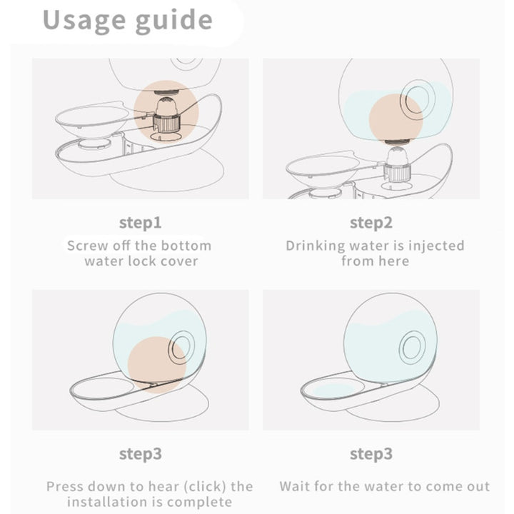Snails Bubble Automatic Cat/Dog Water Bowl Fountain Dispenser  Drinking Bowl
