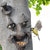 Glow at Night Tree Face Decoration Resin Bird Feeder 3D Face Statue Garden Decor Hanging Figurines Outdoor Resin Tree Hugger