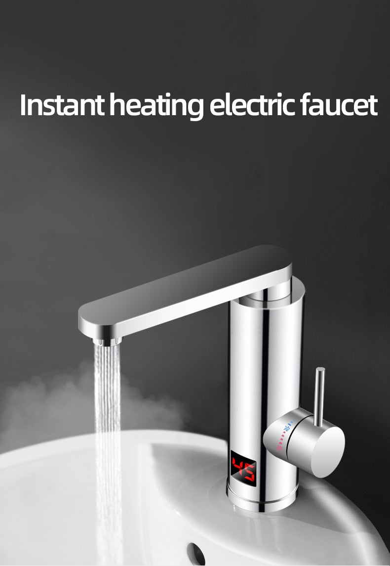 Kitchen Instant Electric Hot Water Heater  Led Faucet Luxurious  3 Seconds Fast