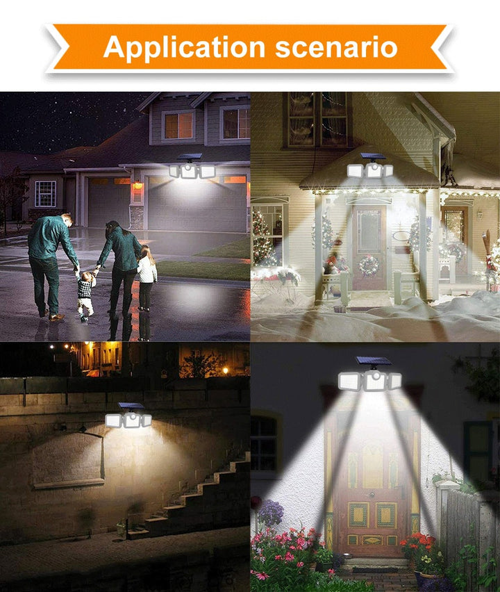 122/138/171/198/333 LED Solar Lights Outdoor Motion Sensor Human Induction Adjustable head IP65 Waterproof Solar Power Wall Lamp