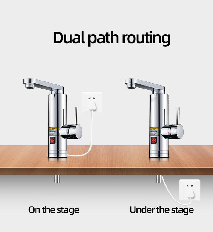 Kitchen Instant Electric Hot Water Heater  Led Faucet Luxurious  3 Seconds Fast