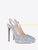 Glitter Back Strap Pumps Platform Thin High Heel  Pointed Toe Sequined Shoes