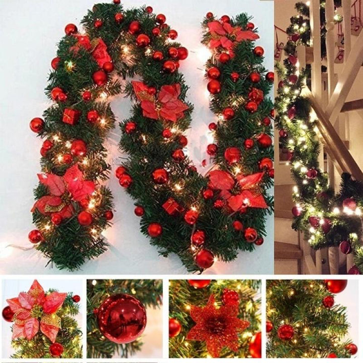 2.7M Luxury Christmas Decorations Garland Decoration Rattan with Lights